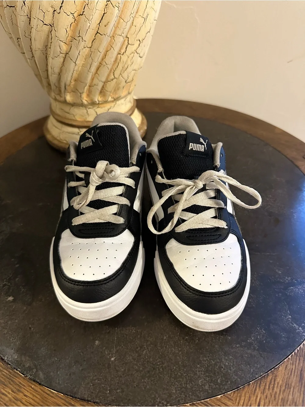Puma Kids Black and White Low-Top Sneakers